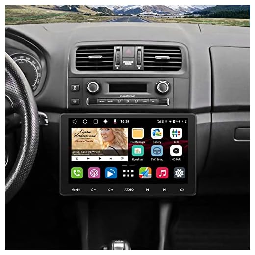 ATOTO S8 Standard 2 DIN 10,1 tums Android bilstereo,Kompatibel med Skoda Fabia (Mk2) 2007 - 2014,Wireless CarPlay och Android Auto,USB internetdelning, 2 BT, HD bakifrån med LRV, IPS-skärm, S8VW114SD