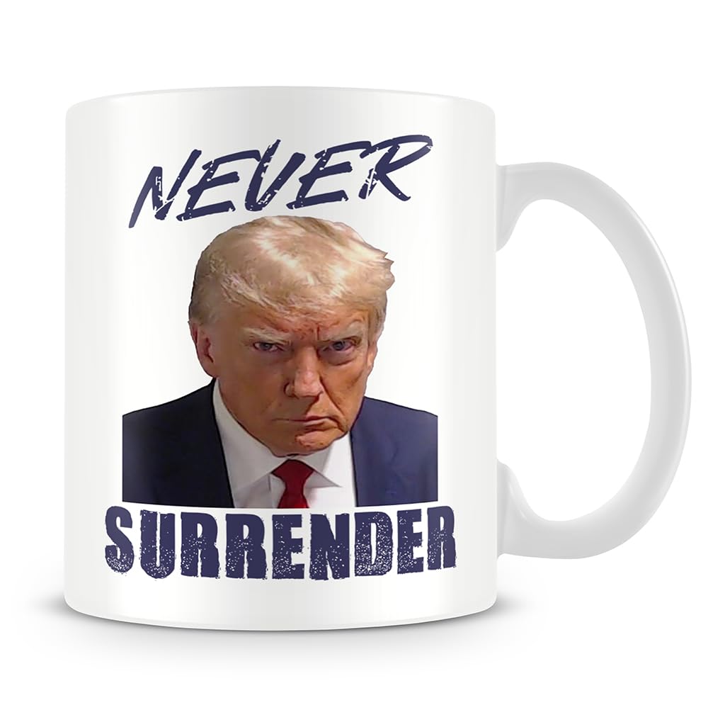 Getagift Never Surrender - Trump Mug Shot Coffee Mug.