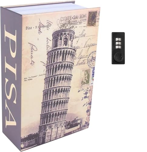 Image of Alloy Steel Book Safe with 2 Key Lock, Dictionary Diversion Book Safe, Portable Safe Box,Cash, Jewellery, Kids, Money,Diamond Ring Etc (Pisa-Digit Lock, Small)