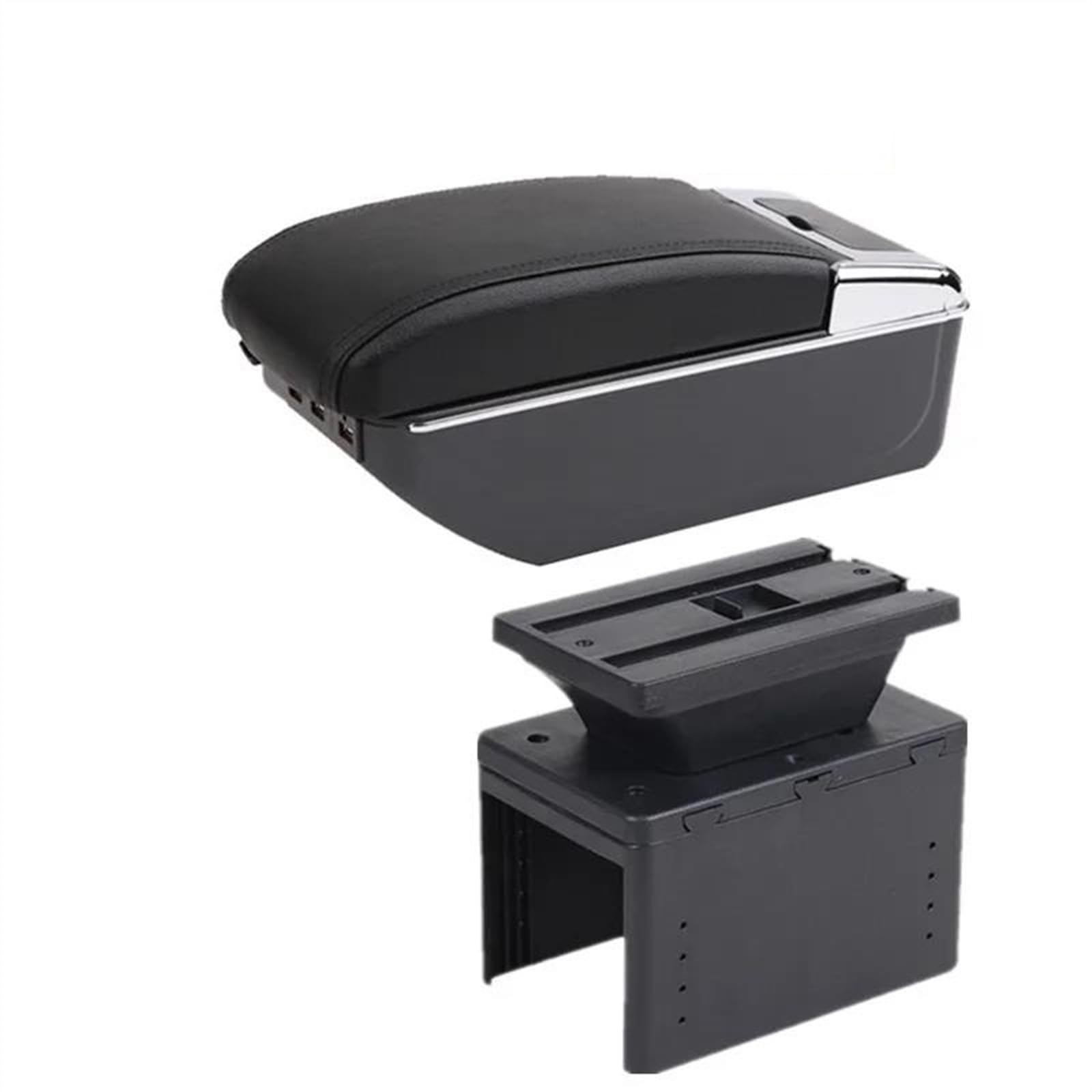 NMJLQW Storage Rack Car Armrest Box Central Storage Box Interior Retrofit Car Accessories For Grande For Punto(D black line)