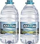 2x 5 Litre Aqua Pura, Large Bulk Big Bottle Still Natural Mineral Water,(Pack of 2, total 10 litre)