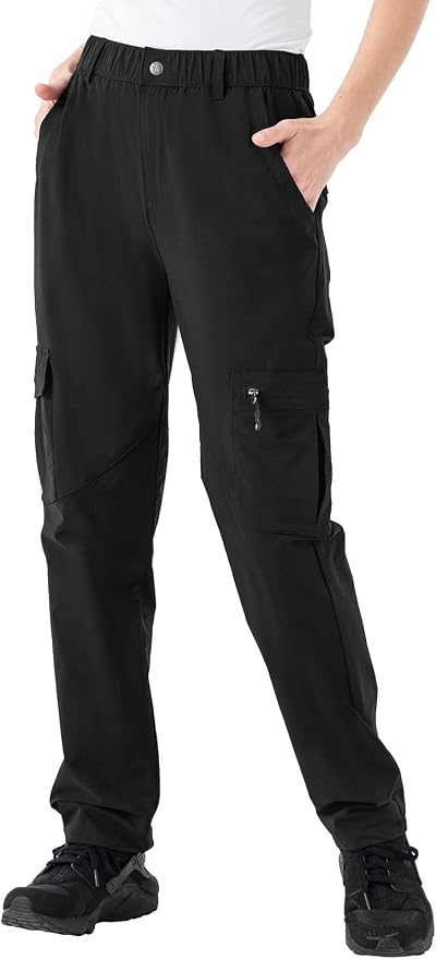 JHMORP Women's Hiking Cargo Pants Lightweight Stretch Water Resistant Quick Dry UPF 50+ Work Travel Pants with Pockets
