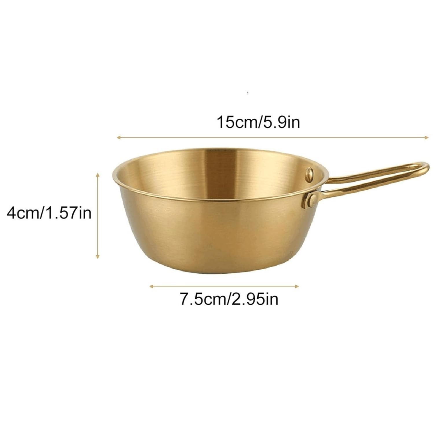 HDR MALL Ramen Bowls, 304 Stainless Steel Korean Traditional Bowls Rice Wine Bowl with Handle, Hiking Soup Dish,Makgeolli Bowls,Hiking Soup Dish, Food Bowl Camp Cup, 4.7 Inch, 10 Ounces (1) 2
