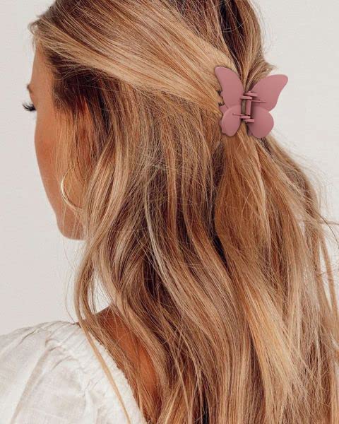 Miniatura 2 de Pinzas para el cabello de mariposa de 2.7 pulgadas, pinzas para cabello grueso y delgado, pinzas de cabello medio mate, pinzas de mariposa para