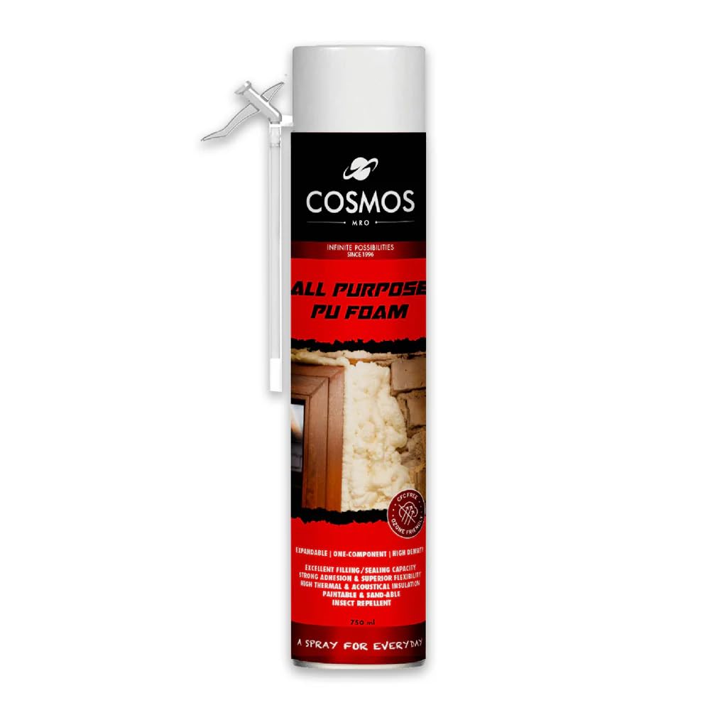 Cosmos Paints Mro - All Purpose Polyurethane Foam | Pu Foam Spray (Off-White Color, 750 Ml)-image-2
