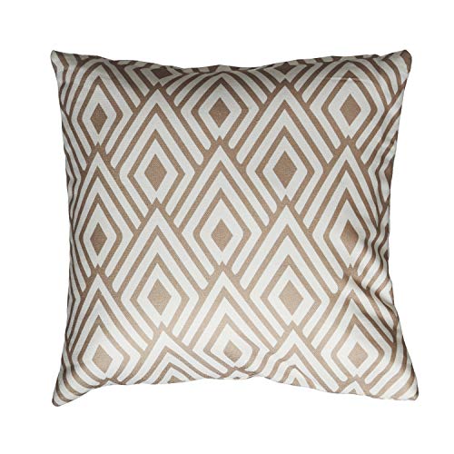 FAB HAB Cojín Decorativo Grande, 51 cm x 51 cm, Doble - Lado, Cojín y Funda - Nakano, Beige & White