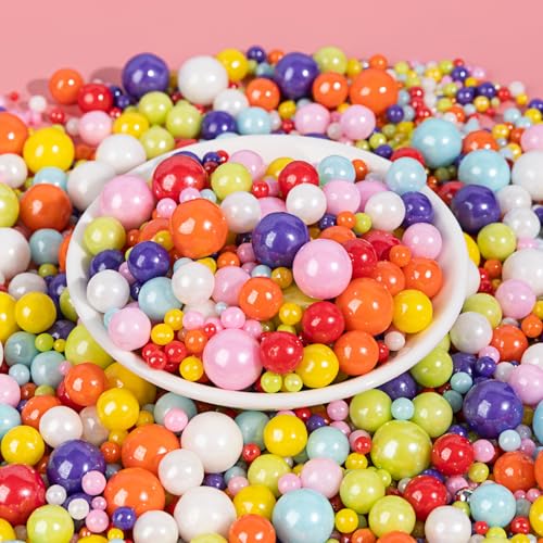 Image of Edible Rainbow Pearl Sprinkles,Spring Colorful Pearl Candy Sprinkles Mixed,Baking Decorating,Pastel Edible Cake Decorations,Perfect for Baking,Ice Cream,Cookies,Cupcake Toppers,Birthday Wedding Party Desserts Easter Supplies,130g /4.58oz