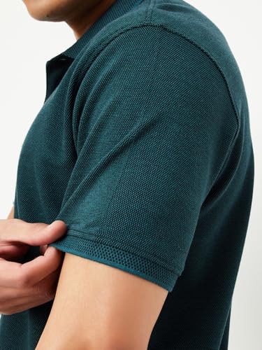Image of Max Mens Cotton Blend Regular Fit Half Sleeves Solid Polo T-Shirt