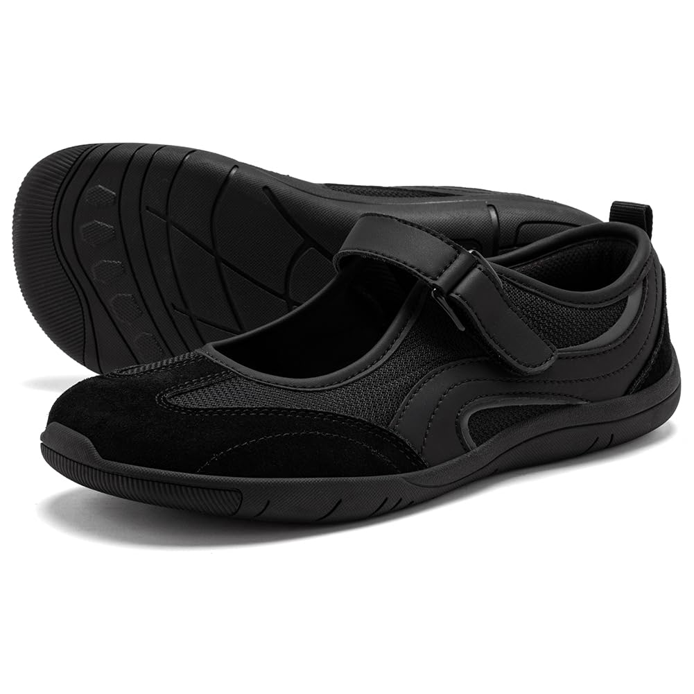 HOBIBEAR Zapatos planos Mary Jane para mujer, zapatos planos con puntera ancha, cómodos para caminar