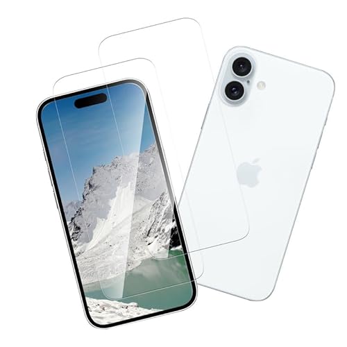 Joywing für 2 Stück iPhone 16 Panzerglas, für 9H Festigkeit Schutzfolie iPhone 16 5G Glas Folie, Hohe Empfindlichkeit Bildschirmschutz Ultra-Klar Schutzglas