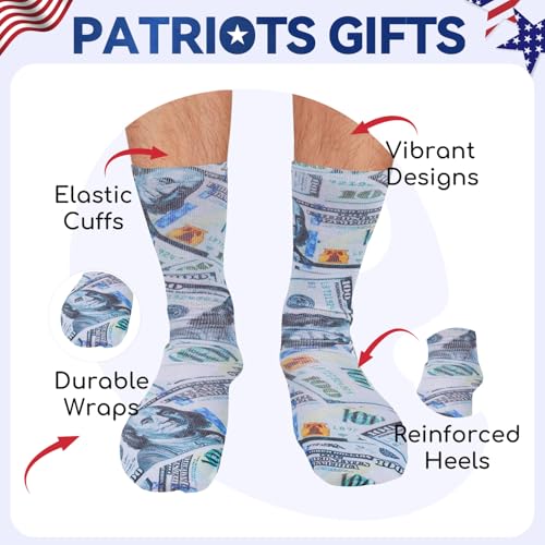 Zmart Mens Cool 3D Print Funny Crazy Athletic Sport Crew Tube Dollar Socks