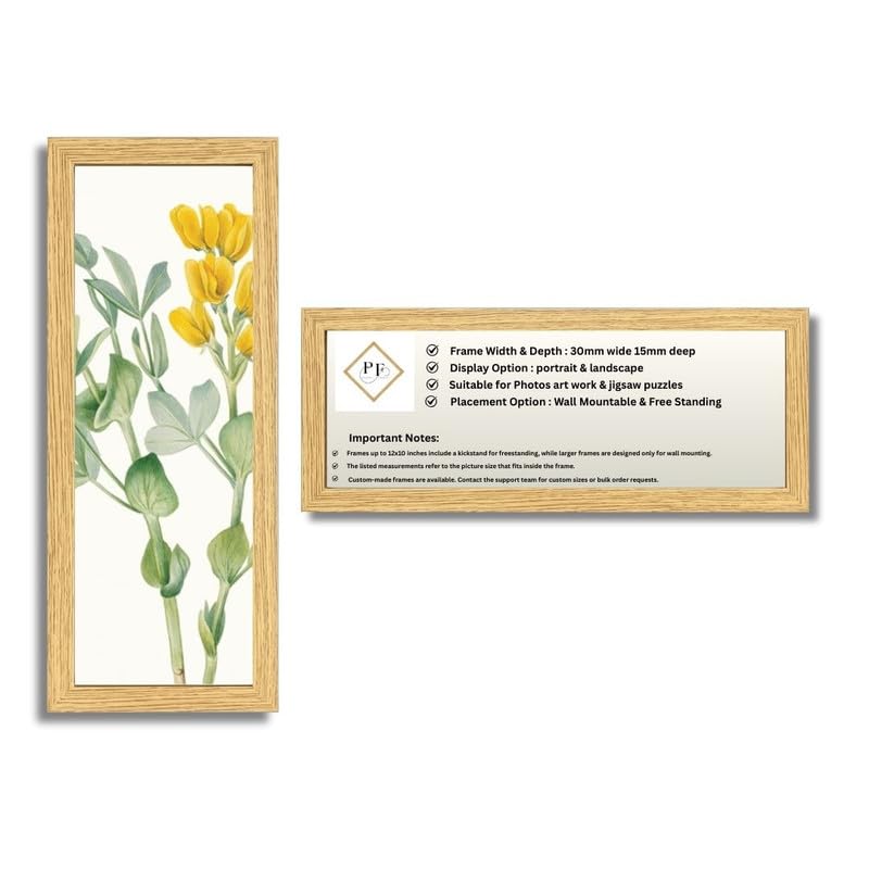 27x21 Inch 24mm Thin Panoramic Picture Frame | Oak Panoramic Photo Frame & Poster Frame for Pictures, Photos, Documents, Jigsaw Puzzles, Artwork | Landscape or portrait Wall Mount Display