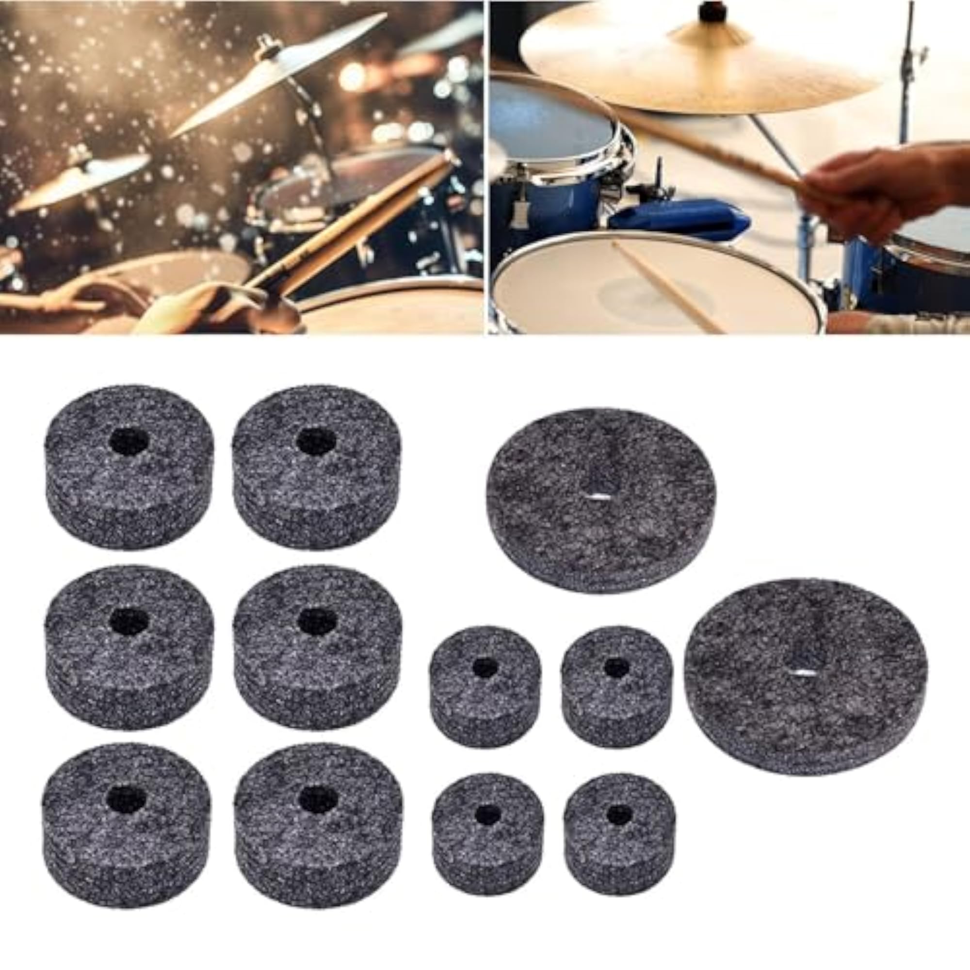 12Pcs Cymbal Felt Washer Hi Hat Clutch Felts