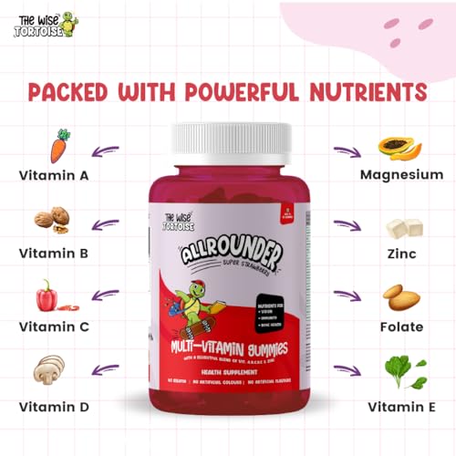 Image of Allrounder Lemon Multi-Vitamin Gummies for Kids | 30 Count | Essential Vitamins | No Artificial Flavors (3 Count (Pack of 2), Strawberry)