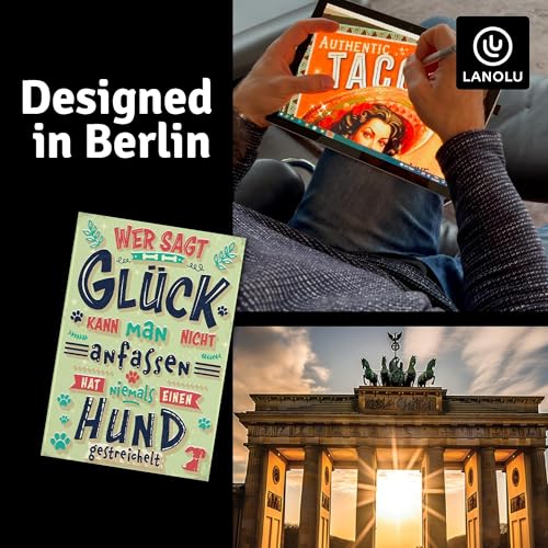 LANOLU Kühlschrankmagnete lustig- Glück Hund gestreichelt - Geschenke für Hunde-Liebhaber- lustige Magnete mit Sprüchen und witzigen Motiven 8x5,5cm