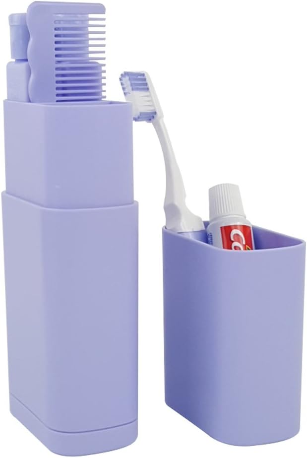 Portable Toothbrush Holder Tooth Mug Toothpaste Cup Bath Travel Accessories Set Brand New(Blue)