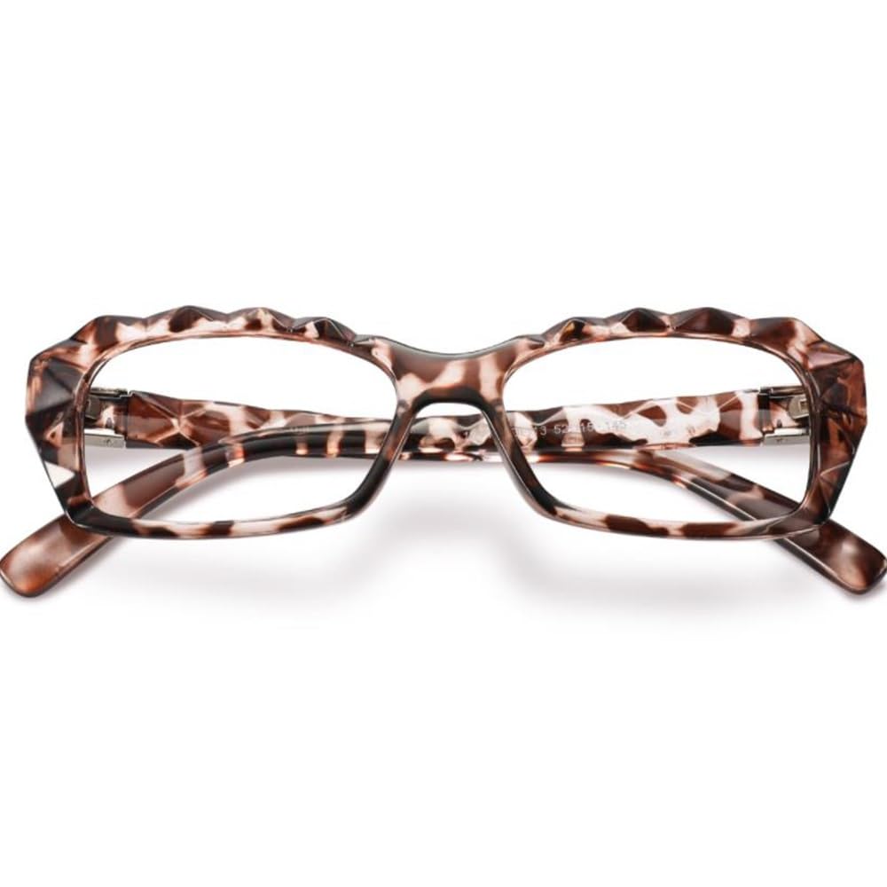COKYIS Mode Frauen Computerbrille Schildpatt Lesebrille Rechteckig Presbyopie Lesehilfe Mit Federscharniere Vollbild Lesebrillen Anti-Ermüdung (Color : Tortoiseshell, Size : +2.0)