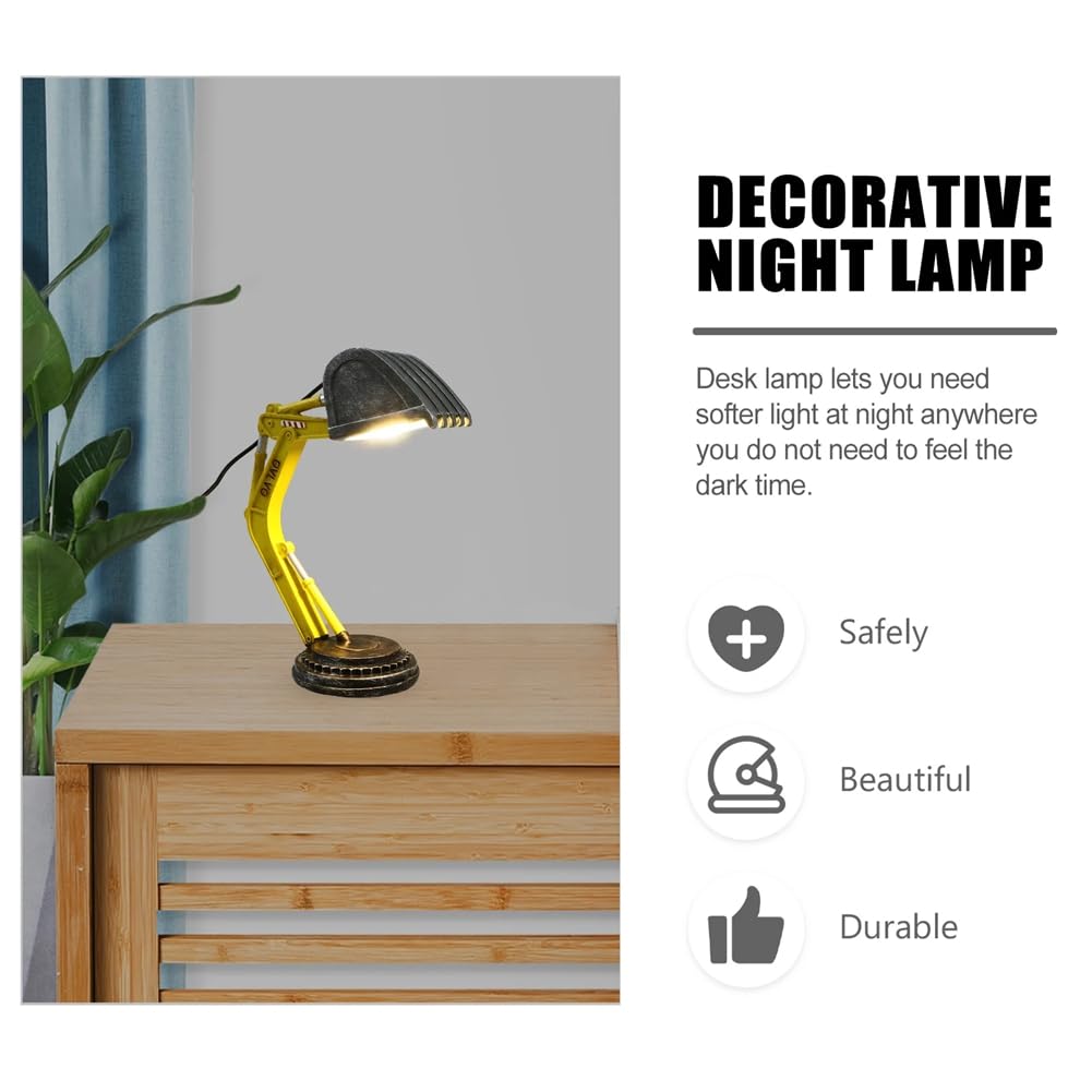 Lampe de table en forme de pelleteuse, décoration de construction, lumières LED de Noël pour enfants, lampe cadeau de Saint-Valentin pour chambre à coucher