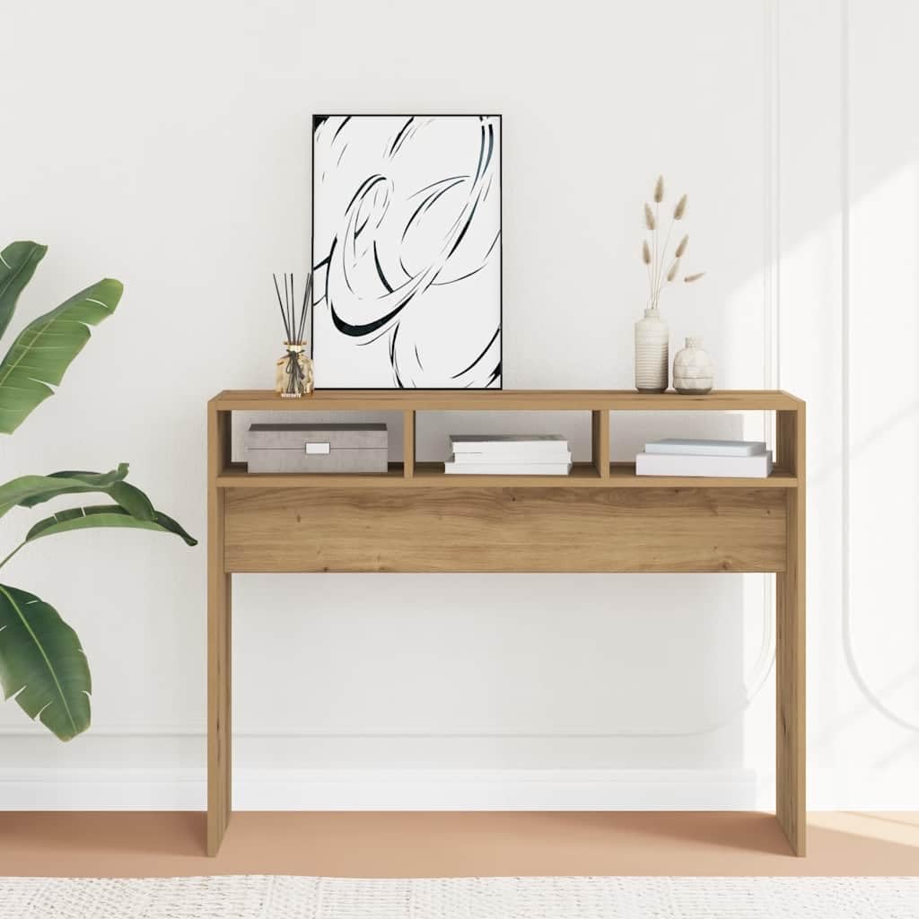 SXZenSpace Console Table 105x30x80 cm Artisan Oak Engineered Wood Slim Hallway Accent Easy Clean Modern Side for Living Room Corridor Bedroom
