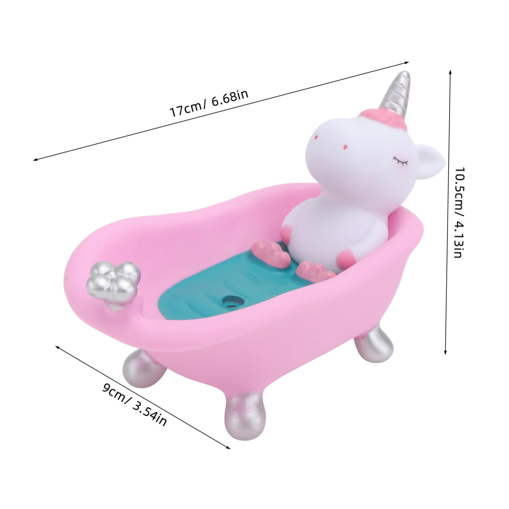 OUNONA 1Pc Cartoon Animal Soap Holder Unicorn Soap Box with Drain Design for Bathroom Kitchen Cute Soap Storage for Summer Decor