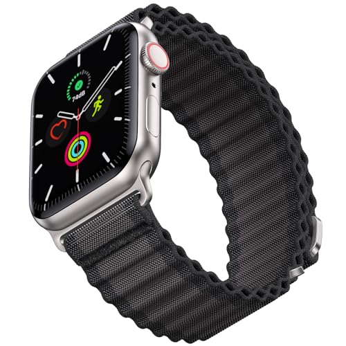 Ocean Nylon Band for Apple Watch-Trail Nylon Loop Band for Apple Watch 38mm 40mm 41mm 42mm 44mm 45mm 46mm 49mm, Breathable Soft Nylon Strap for Series 10 9 8 7 6 5 4 3 2 1 SE Ultra 2/Ultra Men&Women