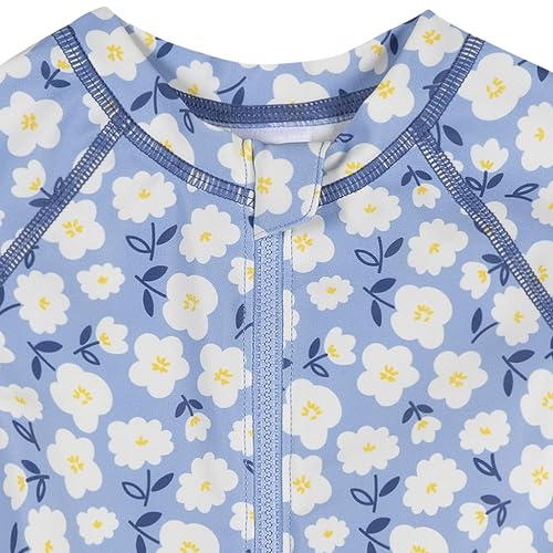 Image of Gerber Baby Girls' & Toddler Long Sleeve One Piece Rashguard Swim Romper