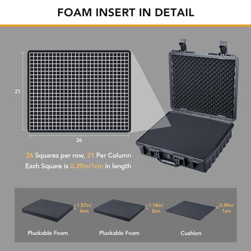 Lykus HC-4010 Maletín/Maleta/Estuche/Case rígida Impermeable con Espuma Personalizable, Tamaño Interior 40,7x33,6x11,7 cm cm, Adecuado para portátil, electrónica y más - imagen 7