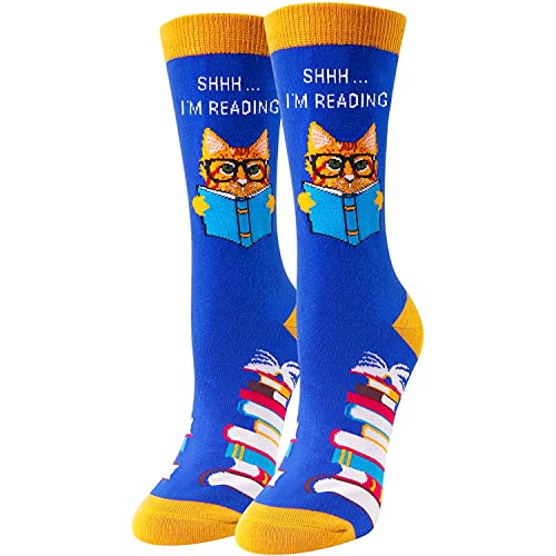 Cute Cat Socks: Shhh... I'm Reading