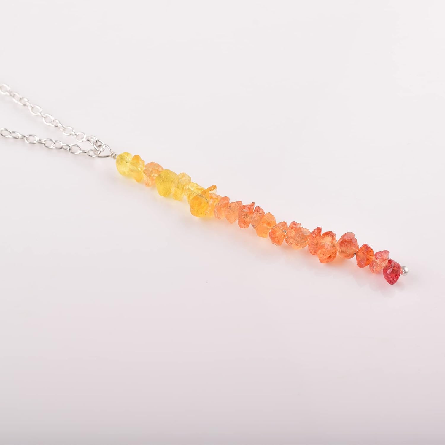 Natural Yellow Sapphire Crystals Pendant Necklace, Raw Gemstone, Energy Healing Crystals, Birthday, Gift for Her, Gemstone Jewelry 18 inch AAA+ Quality (Yellow Sapphire)