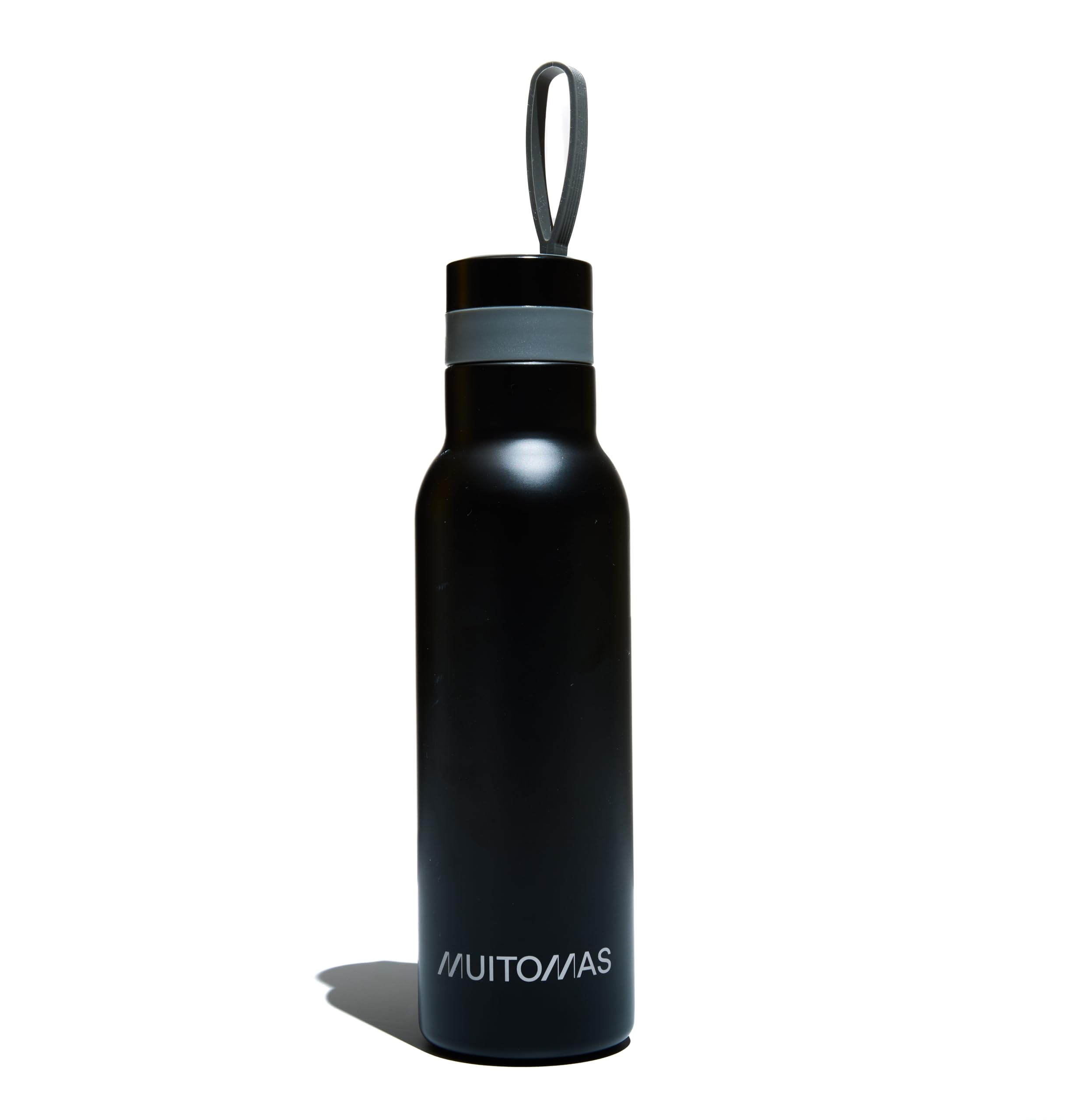 Muitomas, Thermal Water Bottle, 500 ml, Lightweight and Portable Steel Thermal Bottle, Elegant Design with Airtight Closure, Black