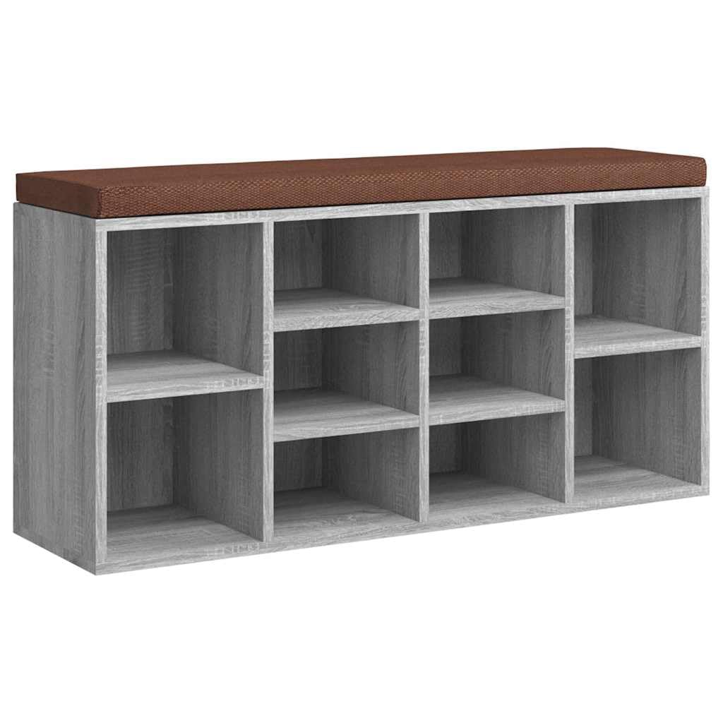 Banc à chaussures 103x30x48 cm Bois d'ingénierie Gris Sonoma Couleur chêne