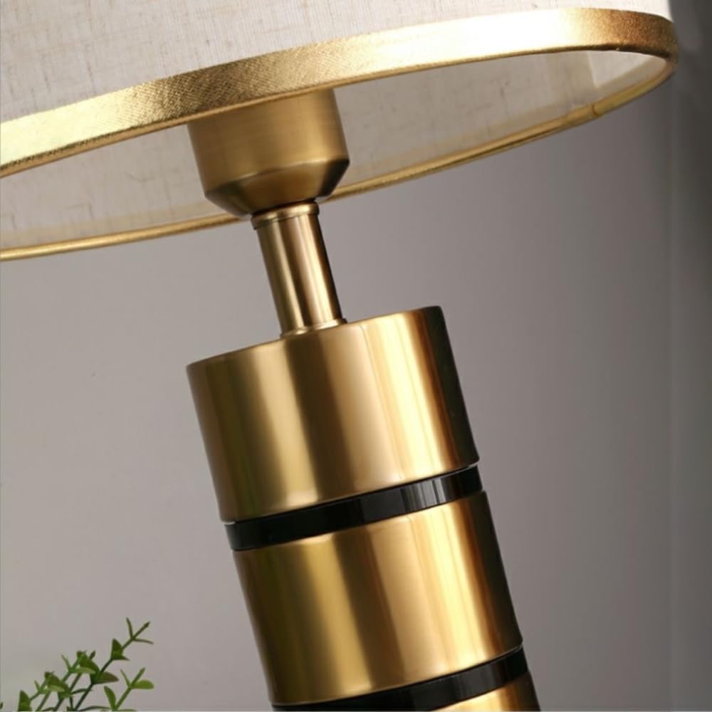 XINYASEE Lámpara de mesa de interior, lámpara de noche, portalámparas E27, adecuada para lámpara decorativa de interior/sala de estar o dormitorio, diámetro 25 cm, altura 34,5 cm (Lino)