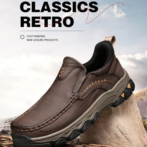 Enjerr Orthopedic Shoes Men, 2025 New Men's Comfortable Hands-Free Genuine Leather Slip On Loafers for Balance2