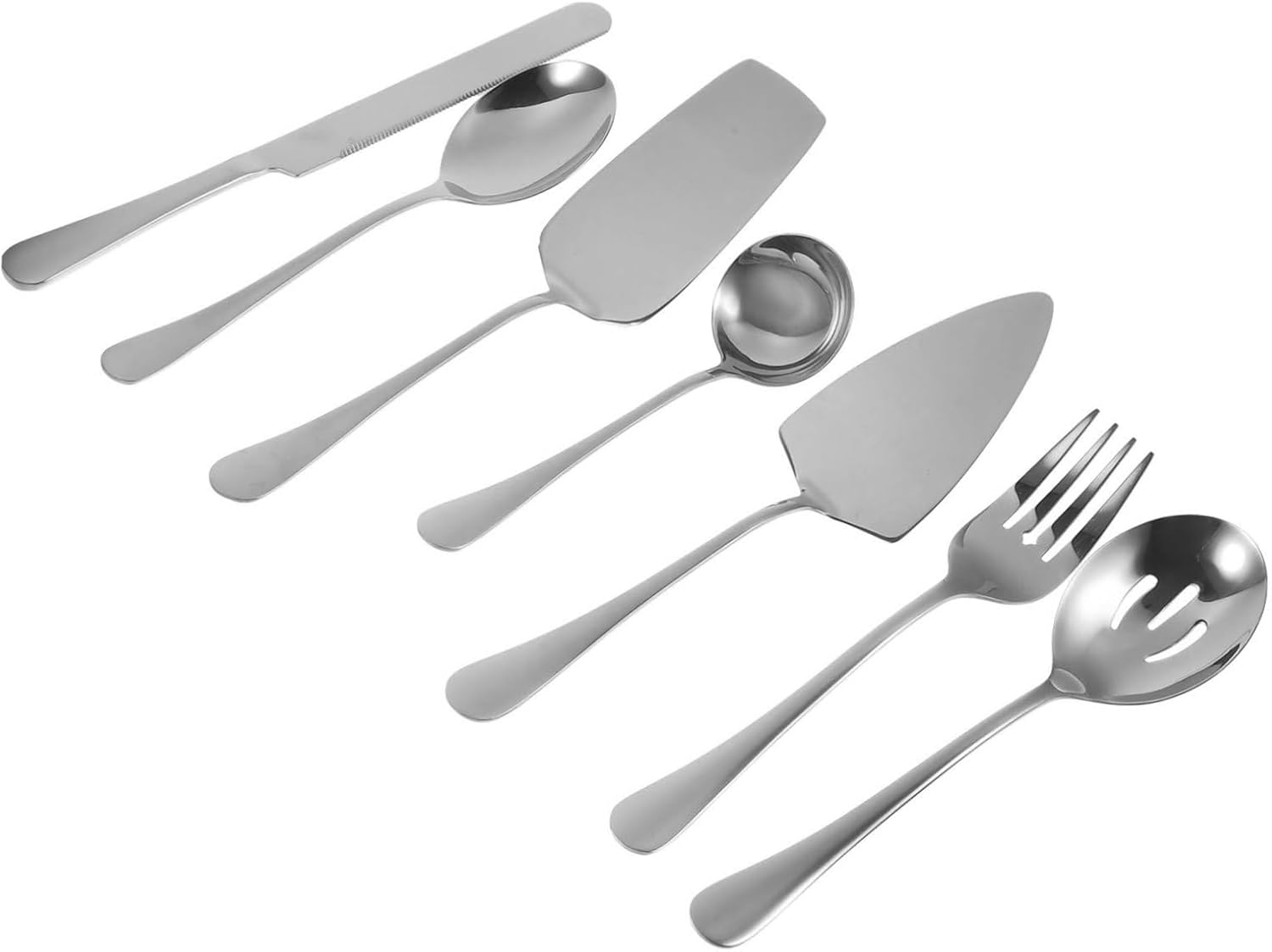 Gatuida 12-Inch Stainless Steel Cake Knife and Server Set Wedding Cake Cutter Forks and Spoons for Parties Banquets and Buffets Sturdy Cutlery Utensils for Serving Desserts