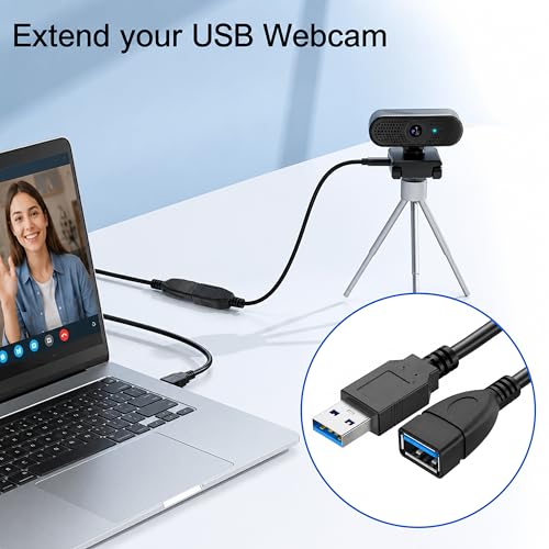 Image of Storite 30cm USB 3.0 Extension Cable Extender SuperSpeed 5 Gbps USB 3.0 Type A Male to USB A Female Extension Cord for Printer, Mouse, Pen Drive 30cm