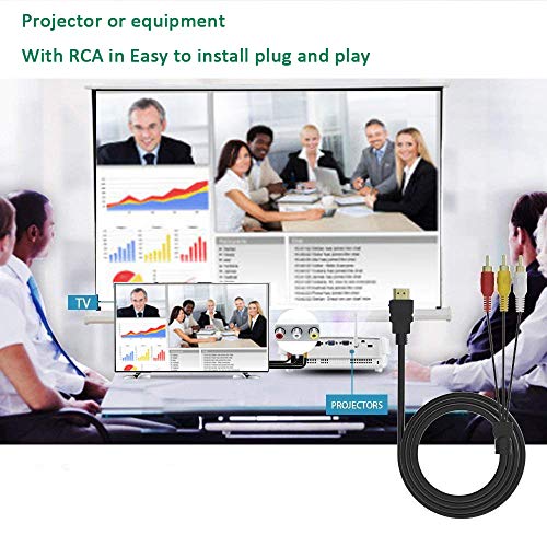 Lj Zjcxin Hdmi To Rca Cable, 5Ft/1.5M Hdmi Male To 3Rca Av Composite Male M/M Connector Adapter Cable Cord Transmitter For Tv Hdtv Dvd #TOP6