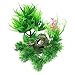PietyPet Fish Tank Decorations Plants with Rockery View, 9pcs Green Aquarium Plants Plastic and Aquarium Decorations Mountain Reef Rock Cave Resin Fish Tank Ornament Decoration