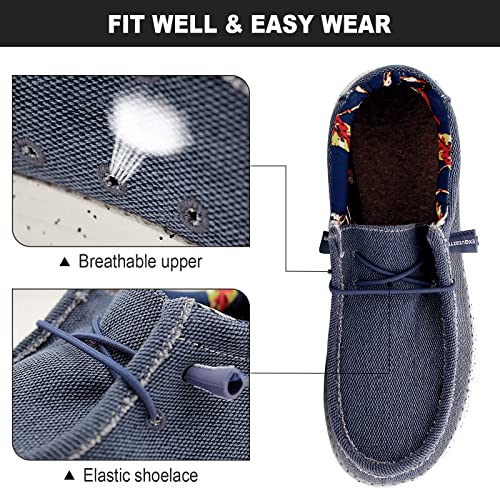 YONGJIA Men's Wally Lace Up Loafers Canvas Slip-on Comfortable Light-Weight Walking Driving Shoes4