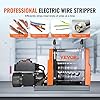 VEVOR Machine à Dénuder Électrique 1,5-25 mm Dénudeur Câble Auto Motorisé 60 W Dénudeuse Pince à Dénuder Dépouillement Fil Repère Profondeur Visible 6 Canaux Ronds 1 Canal Plat pour Recyclage Cuivre