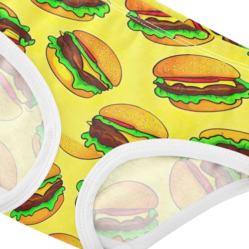 Joisal Cute Cartoon Hamburgers Yellow Little Girl Panties Girls Underwear Toddler Cotton Designer Kids Undies Briefs 2t4