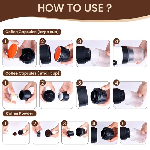 Machine expresso électrique portable auto-chauffante USB-C pour café moulu - 7