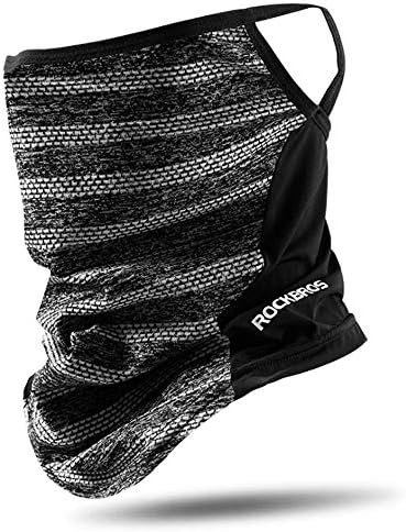 Unisex Seamless Bandana Mask Headwear Ice Silk UV Protection Neck Gaiter Scarf Headwear Balaclava for Dust Outdoors Sports Black-Grey
