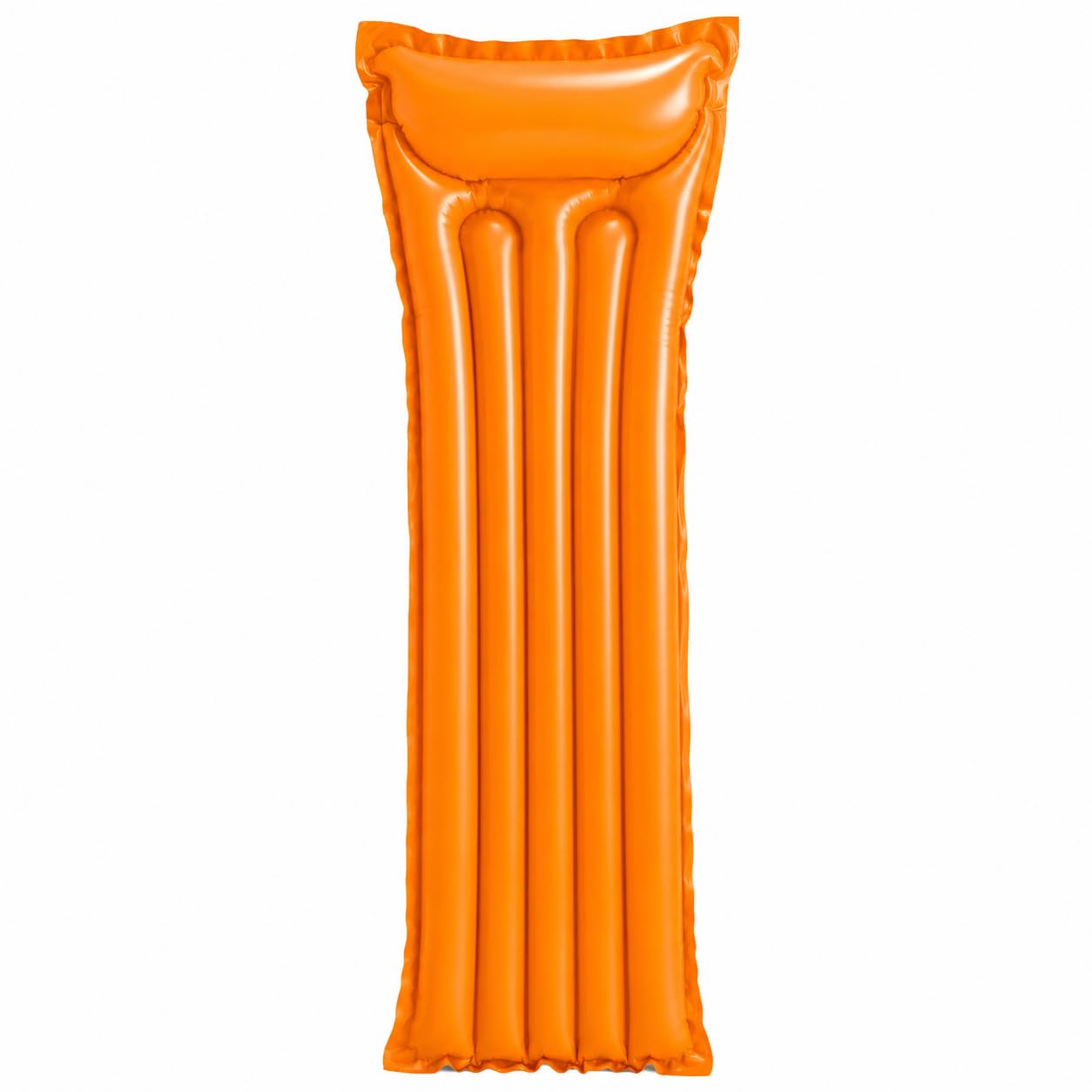 Inflatable Pool Float Air Mat Lilo 1.83m x 69cm Blow Up Swimming Pool Mattress Beach Lounge Airbed PVC Bright Summer Pool Float for Adults & Kids Garden Holiday Water Fun (Orange)