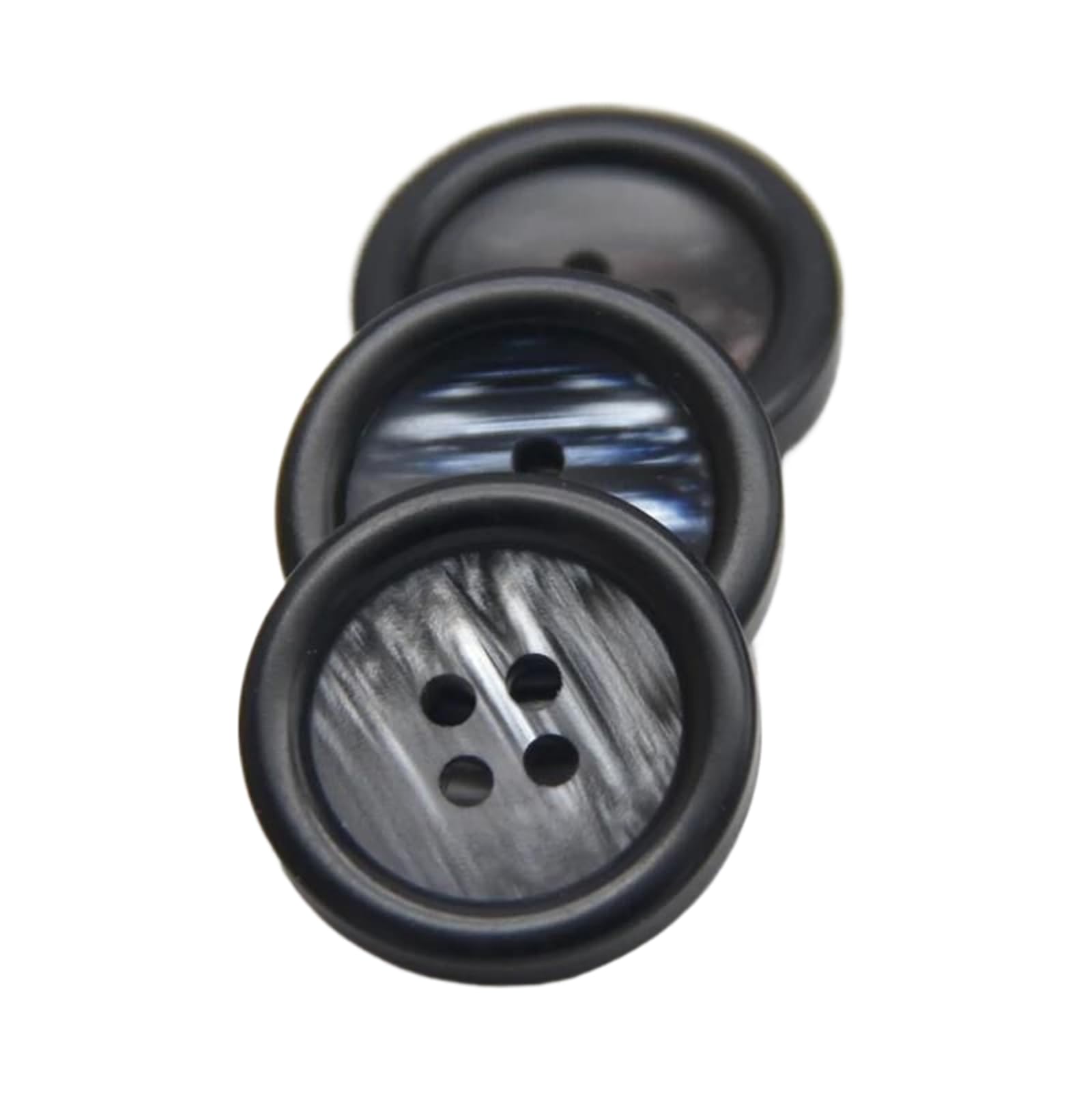 Guziki, guziki metalowe, Guziki 4 otwory Czarne kolorowe żywiczne męskie płaszcze Ozdobne guziki(Blu,15mm 30pcs)