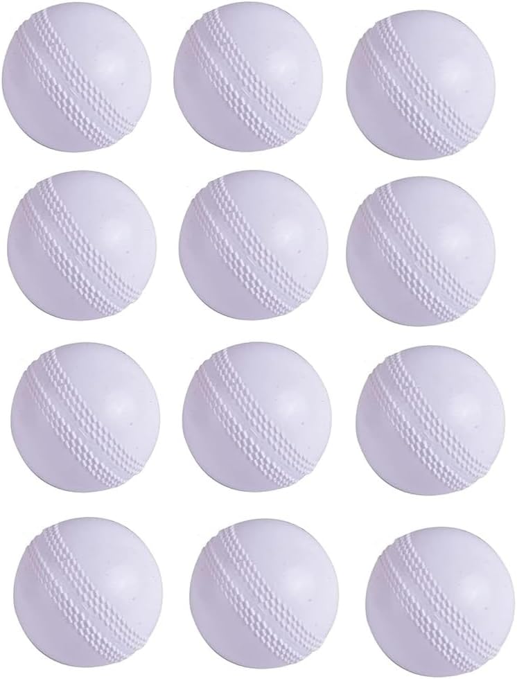 SPIRO Soft Cricket Balls Practice, Training for All Age Group, Recommended for Indoor/Outdoor Street & Beach Cricket (Pack of Twelve) (White)