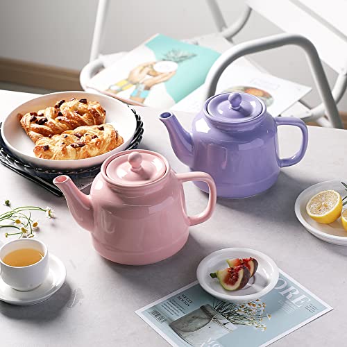 Sweejar Porcelain Teapot With Infuser And Lid, 35 Fl Oz Teaware With Stainless Steel Filter For Tea, Milk, Coffee, Office, Home, Purple #TOP4