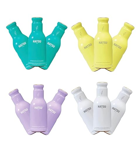 Hatsu Tés saborizados, bebida hecha con extracto natural, sin sabores artificiales, sin azúcares añadidos. 13.33 fl oz cada botella (kit de
