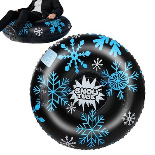 Tubo de Nieve Inflable de PVC, Juguete de Donut de Trineo de PVC Engrosado de 110 cm con Asas, Deslizante Resistente al frío, Equipo de Nieve al Aire Libre para río, Lago, esquí