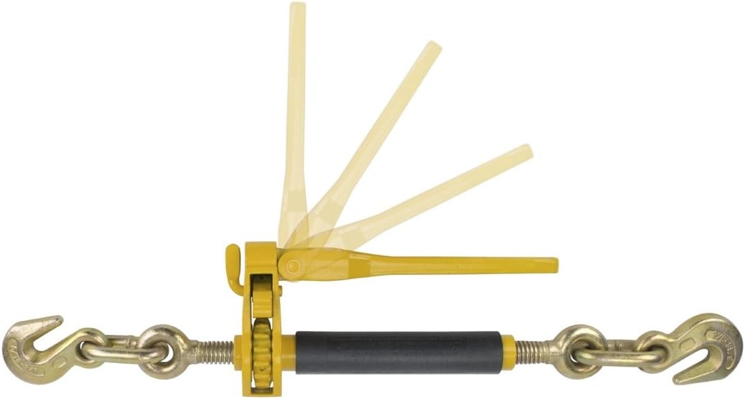 Peerless Ratchet Style Folding Handle Load Binder with 2 Grab Hooks - 7,100 lbs. Safe Working Load (for 5/16'' Grade 70, 3/8'' Grade 70 or 3/8'' Grade 80 Chain - Pack of 4)