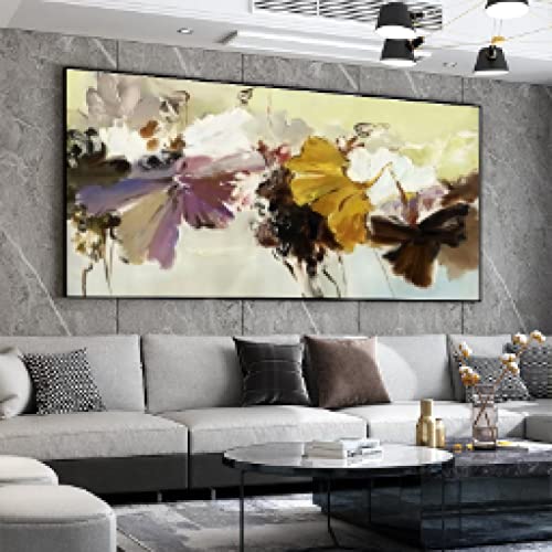 Toile Abstraite Fleur de Lotus pour une Ambiance Maison Zen